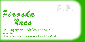 piroska macs business card